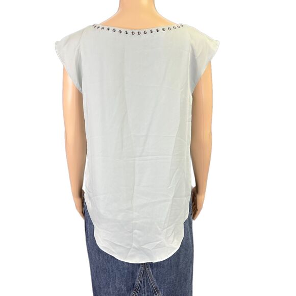 Jennifer Lopez Womens Blouse Top Shirt Studded Silky Tiered Pullover Layered XS - Picture 4 of 8